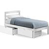 Twin Bed with Storage Drawers, White - Beds - 1 - thumbnail