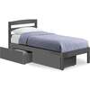 Twin Bed with Storage Drawers, Grey - Beds - 1 - thumbnail