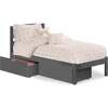 Twin Bed with Storage Drawers, Grey - Beds - 2