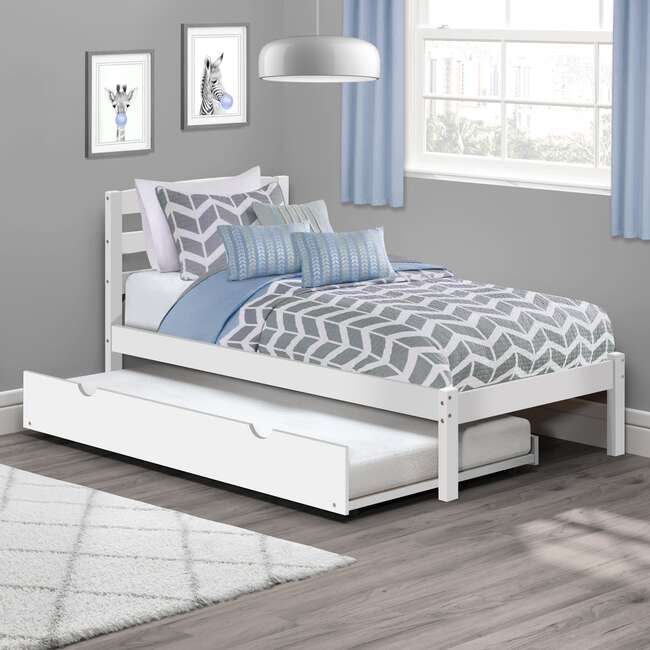 Twin Bed with Trundle, White - Beds - 3