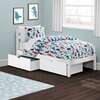 Twin Bed with Storage Drawers, White - Beds - 4
