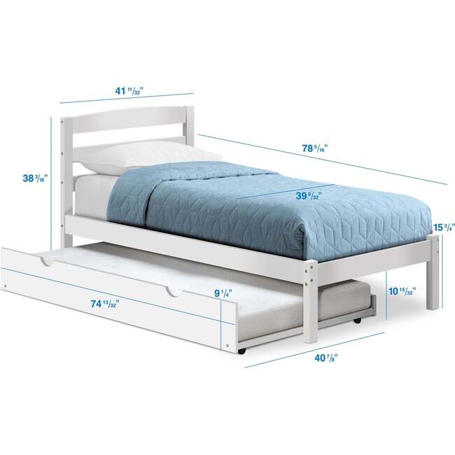 Twin Bed with Trundle, White - Beds - 4