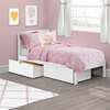 Twin Bed with Storage Drawers, White - Beds - 5 - thumbnail