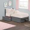 Twin Bed with Storage Drawers, Grey - Beds - 5 - thumbnail