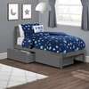 Twin Bed with Storage Drawers, Grey - Beds - 6 - thumbnail