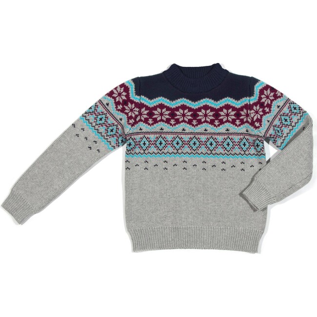 Vale Sweater, Fair Isle Grey - Sweaters - 1