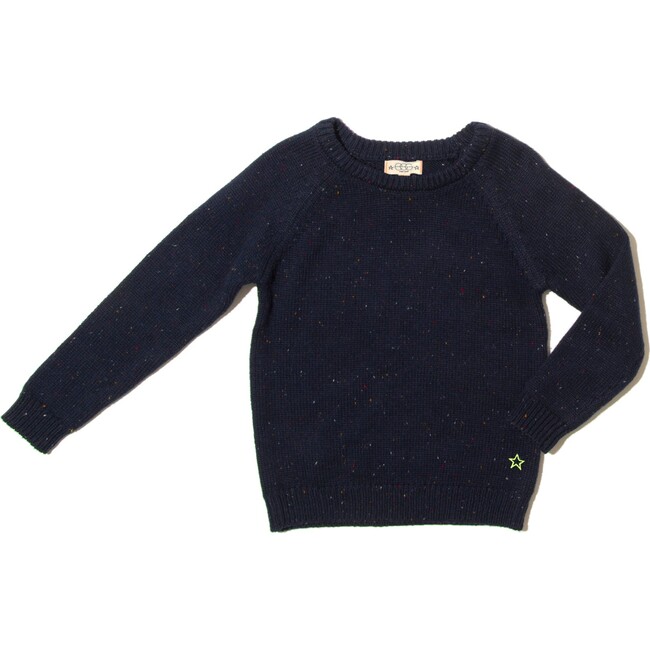 Leon Sweater, Navy Confetti - Sweaters - 1