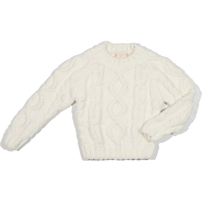 Chenille Rosalina Sweater, Ivory - Sweaters - 1