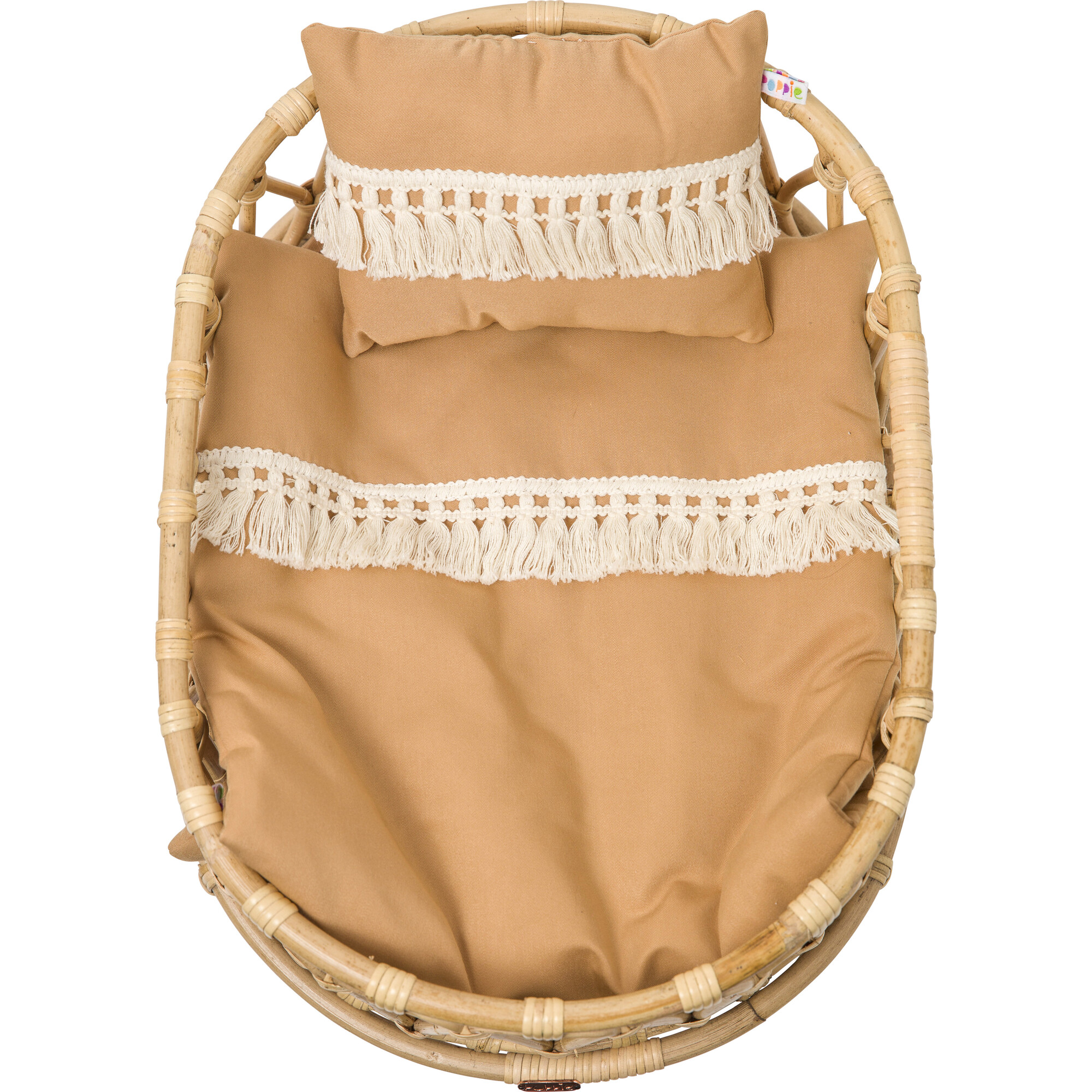 Poppie Crib for Dolls With Duvet & Pillow, Clay - Doll Accessories - 1