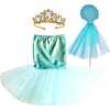 Mermaid Tail, Crown & Wand Gift Set, Aqua - Costumes - 1 - thumbnail