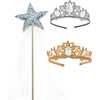 Deluxe Princess Crown & Wand Set, Silver - Costume Accessories - 1 - thumbnail