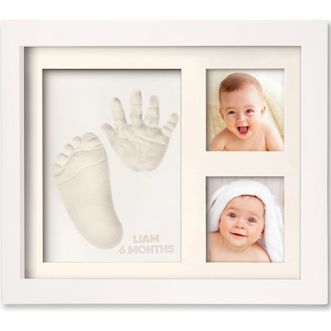 Baby Handprint & Footprint Keepsake Solo Frame, Alpine White