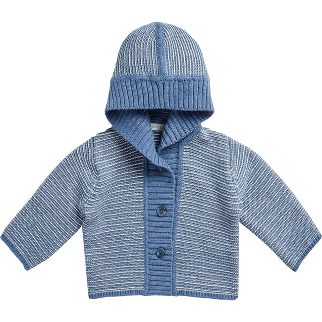 Egg New York x Archer's Bow Cotton Cashmere Links Cardigan, Blue