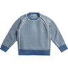 Egg New York x Archer's Bow Cashmere Cotton Stripe Raglan Crew, Blue - Sweaters - 1 - thumbnail