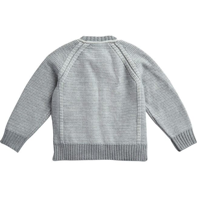 Egg New York x Archer's Bow Cashmere Cotton Stripe Raglan Crew, Grey - Sweaters - 2