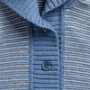 Egg New York x Archer's Bow Cotton Cashmere Links Cardigan, Blue - Sweaters - 3