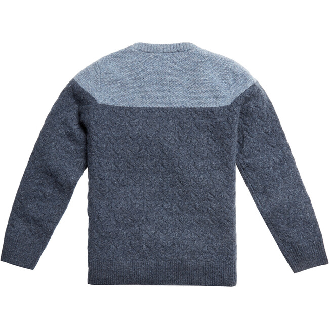 Egg New York x Archer's Bow Cashmere Cable Crew , Blue - Sweaters - 2