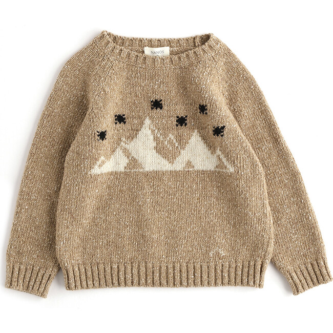 Mountain Scenery Knit Sweater, Brown