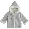 Knit Hooded Jacket, Grey - Sweatshirts - 1 - thumbnail