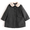 Elegant Dress Coat, Grey - Coats - 1 - thumbnail