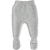 Knit Footed Leggings, Grey - Leggings - 2 - thumbnail