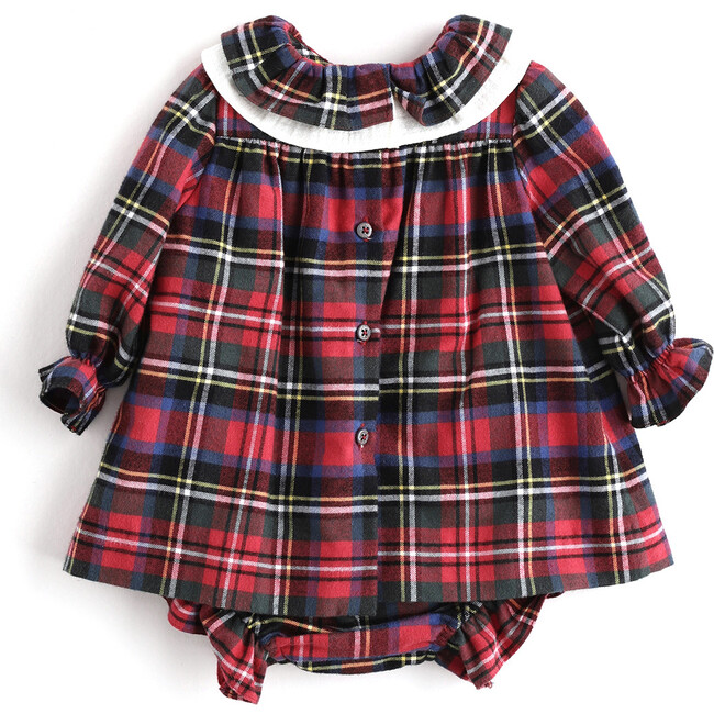 Classic Tartan Flannel Baby Set, Red - Dresses - 2