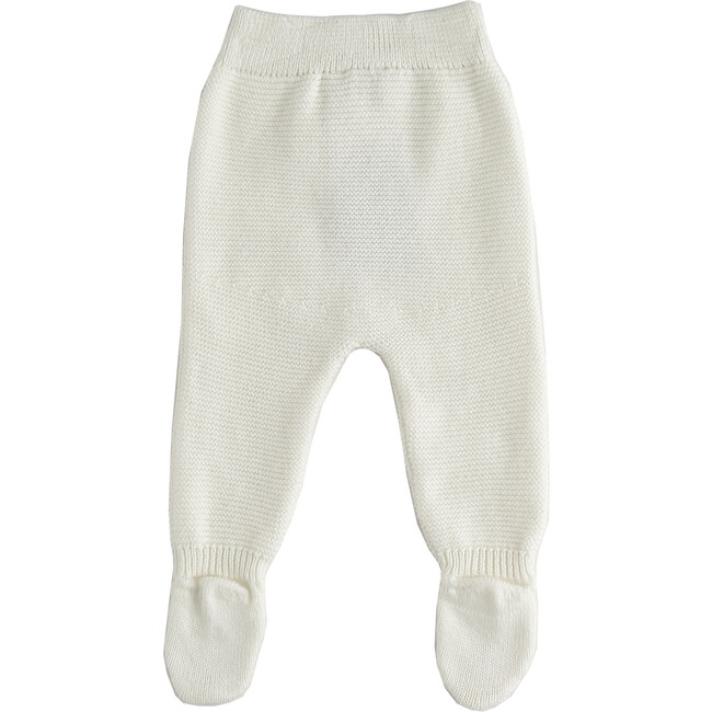 Knit Footed Leggings, White - Leggings - 3