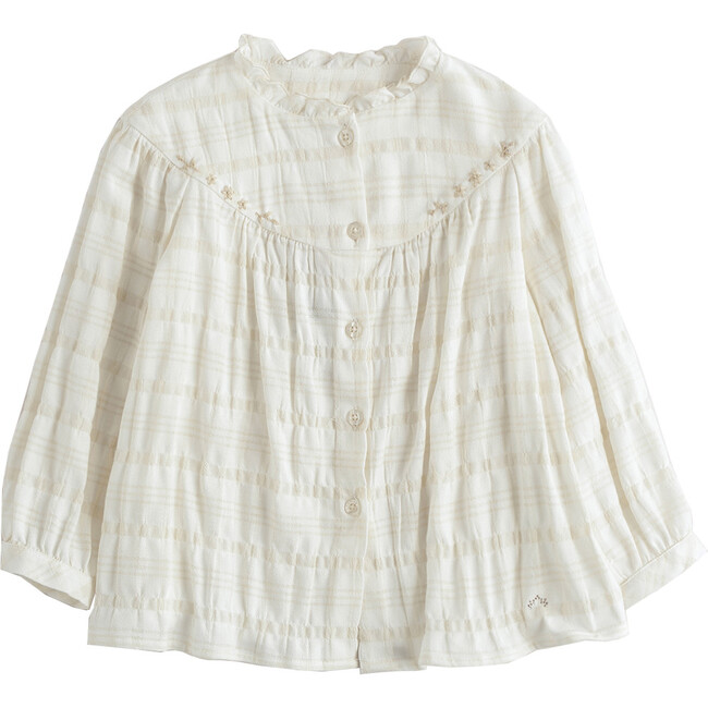 Buttoned Flowy Blouse, White