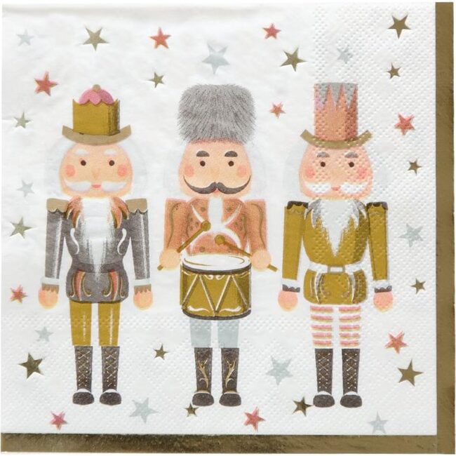 Metallic Nutcracker - Party Napkins, Set of 16 - Tableware - 1