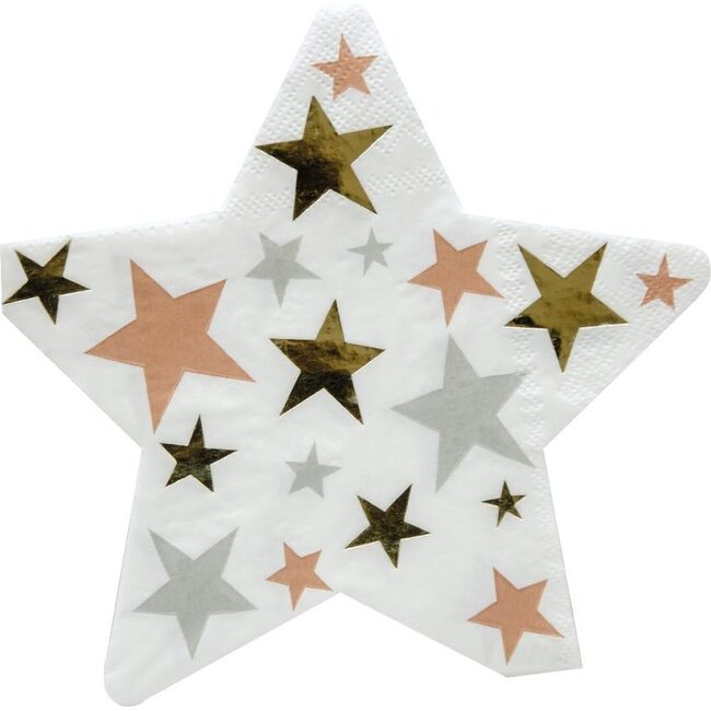 Star Shaped Paper Party Napkins, Set of 16