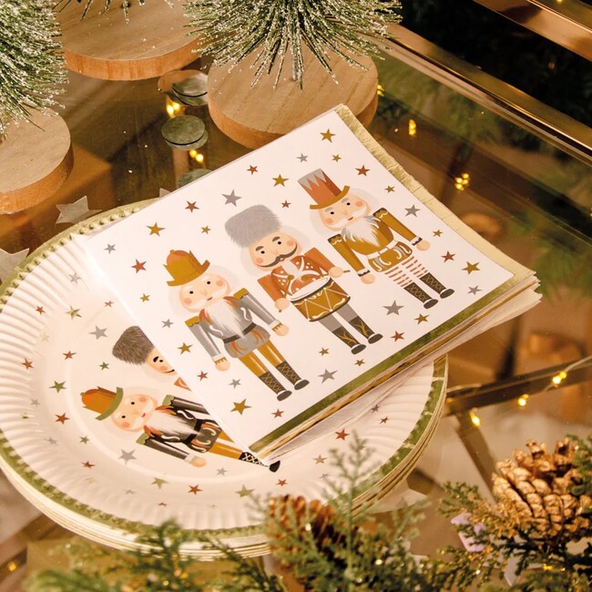 Metallic Nutcracker - Party Napkins, Set of 16 - Tableware - 3