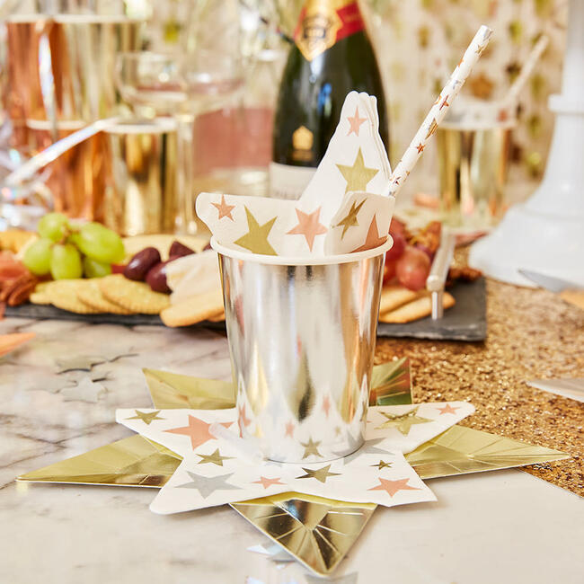 Assorted Metallics - Paper Party Cups, Set of 8 - Drinkware - 3