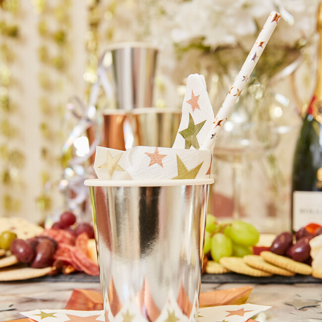 Assorted Metallics - Paper Party Cups, Set of 8 - Drinkware - 4