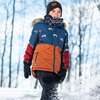 Printed Grizzlys Two Piece Snowsuit, Navy Blue Brown And Dark Grey - Snowsuits - 3