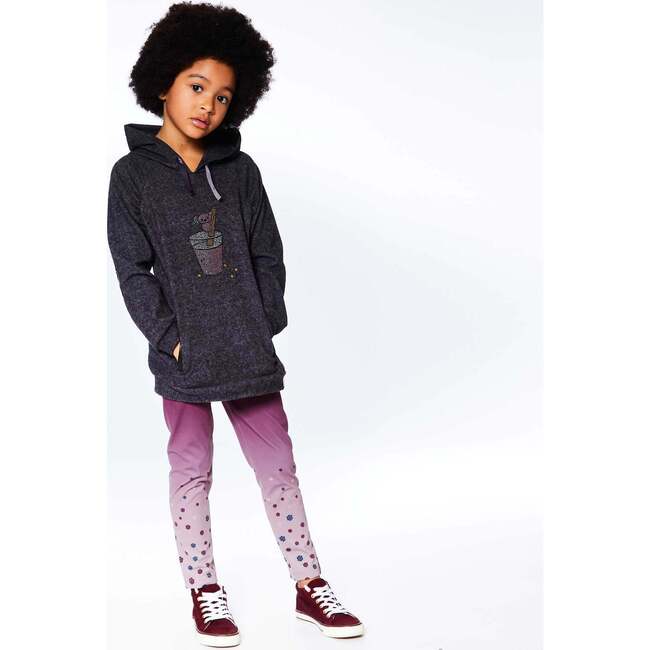 Printed Flowers Legging, Gradient Plum - Leggings - 3
