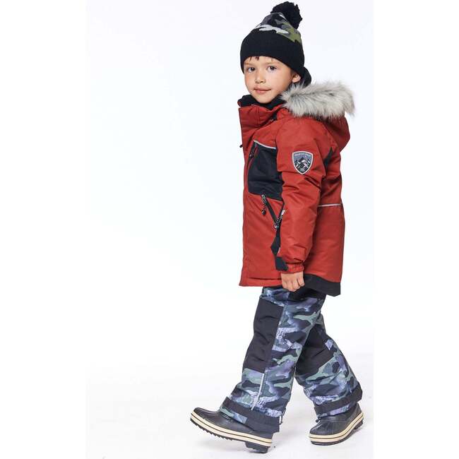 Two Piece Snowsuit, Red And Khaki & Camo - Snowsuits - 3