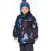 Two Piece Snowsuit Printed Hockey Players, Black - Snowsuits - 2