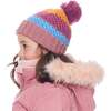 Striped Knit Hat, Dusty Pink And Blue - Hats - 2