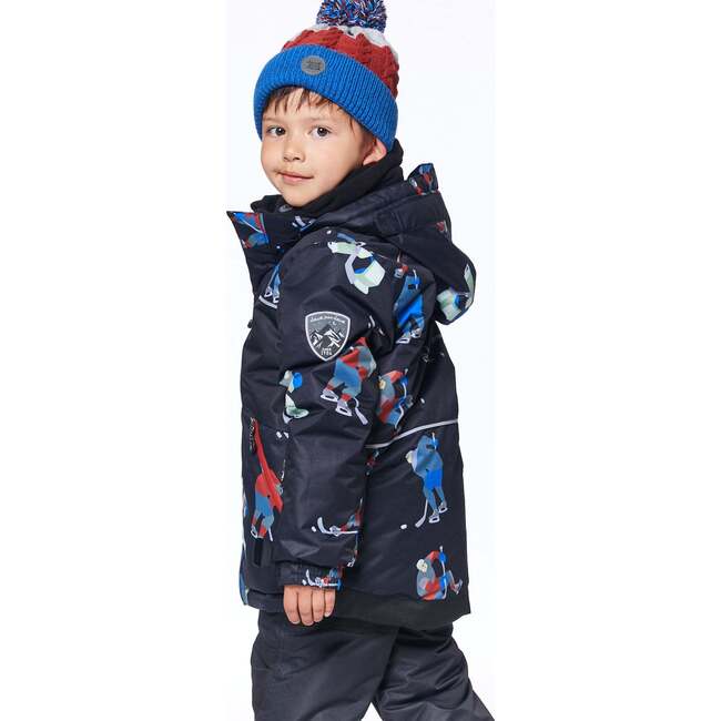 Two Piece Snowsuit Printed Hockey Players, Black - Snowsuits - 3