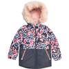 Two Piece Snowsuit With Autumn Flower Print, Grey - Snowsuits - 4