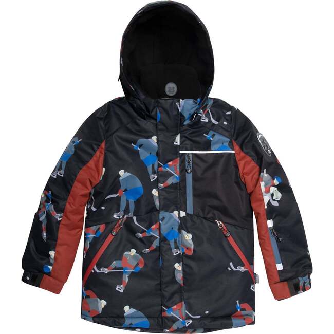 Two Piece Snowsuit Printed Hockey Players, Black And Red - Snowsuits - 4