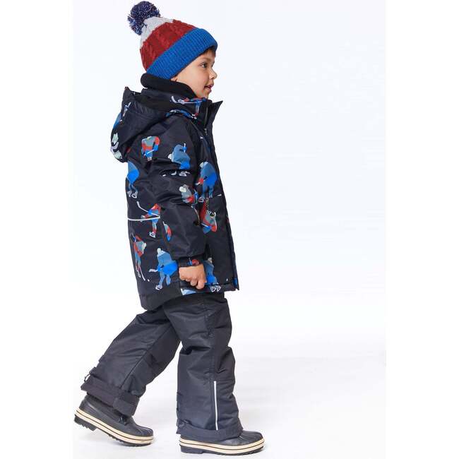 Two Piece Snowsuit Printed Hockey Players, Black - Snowsuits - 4