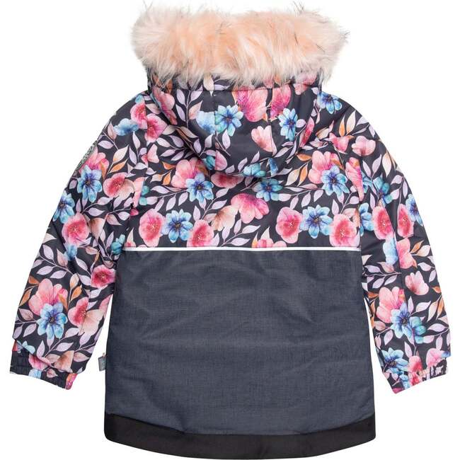 Two Piece Snowsuit With Autumn Flower Print, Grey - Snowsuits - 5