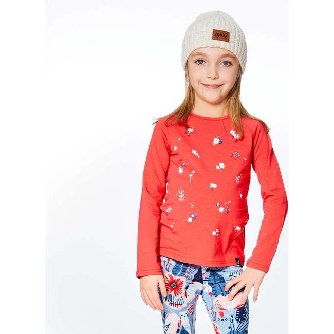 Raglan Long Sleeve Top, Red - T-Shirts - 3