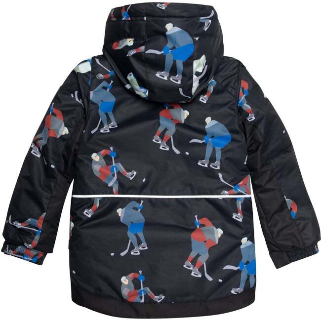 Two Piece Snowsuit Printed Hockey Players, Black - Snowsuits - 6