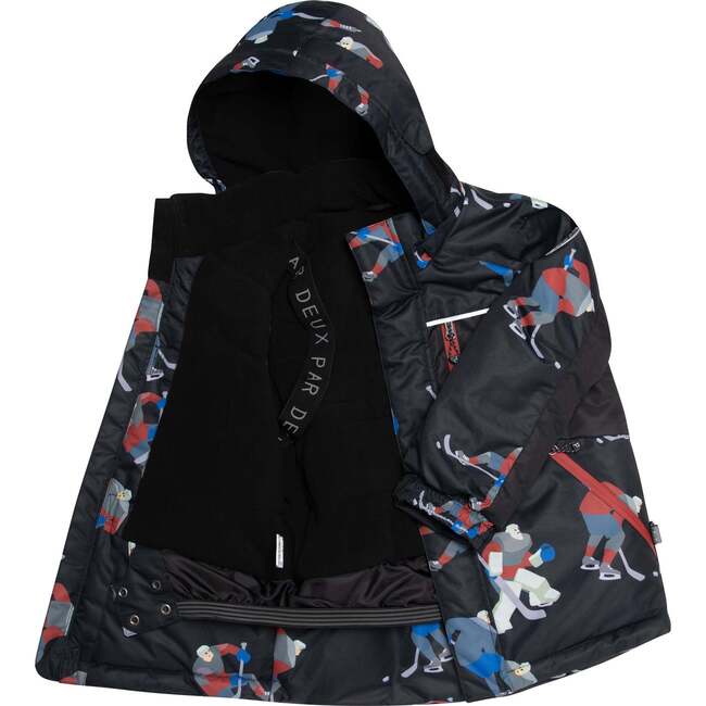 Two Piece Snowsuit Printed Hockey Players, Black - Snowsuits - 7