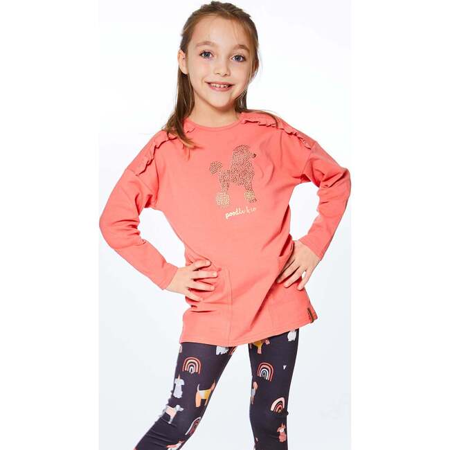 Long Sleeve Tunic With Pocket And Frill, Red - Tunics - 3