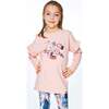 Long Sleeve Tunic With Frill, Light Pink - Tunics - 3