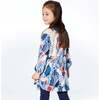 Long Sleeve Dress With Sherpa, Light Blue Light Pink And White With Printed Weasels - Dresses - 2