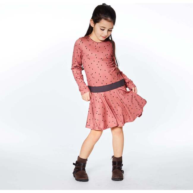 Long Sleeve Dress, Printed Paws And Hearts - Dresses - 3